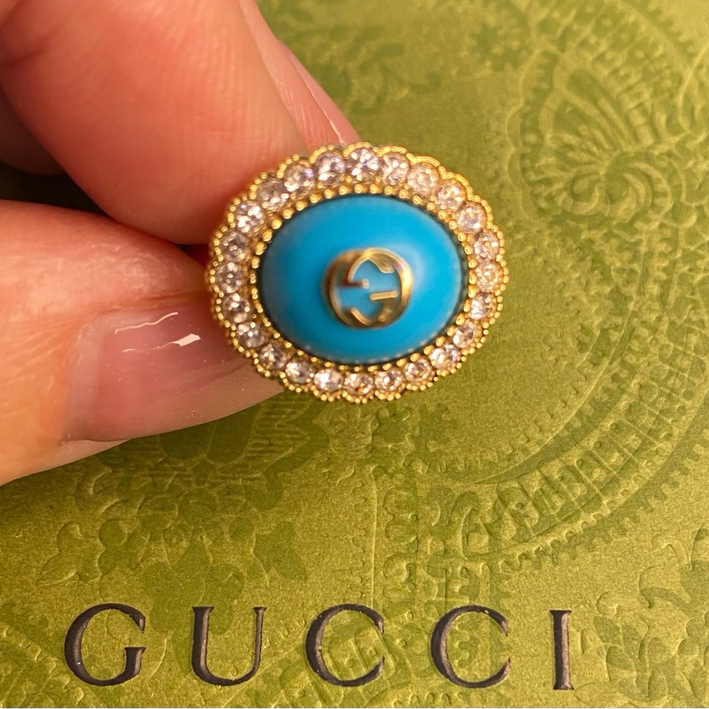 Gucci Gold and Turquoise Ring